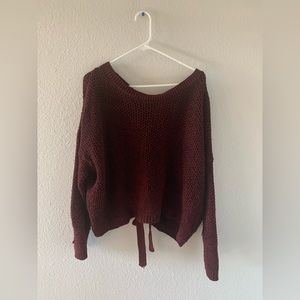 oversized maroon sweater